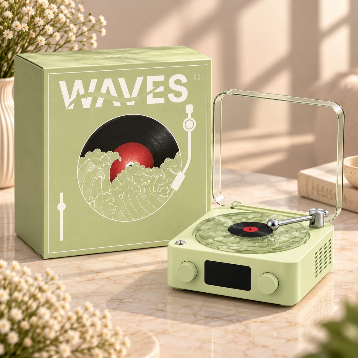 GrooveGlow Vynora — Retro Bluetooth Speaker