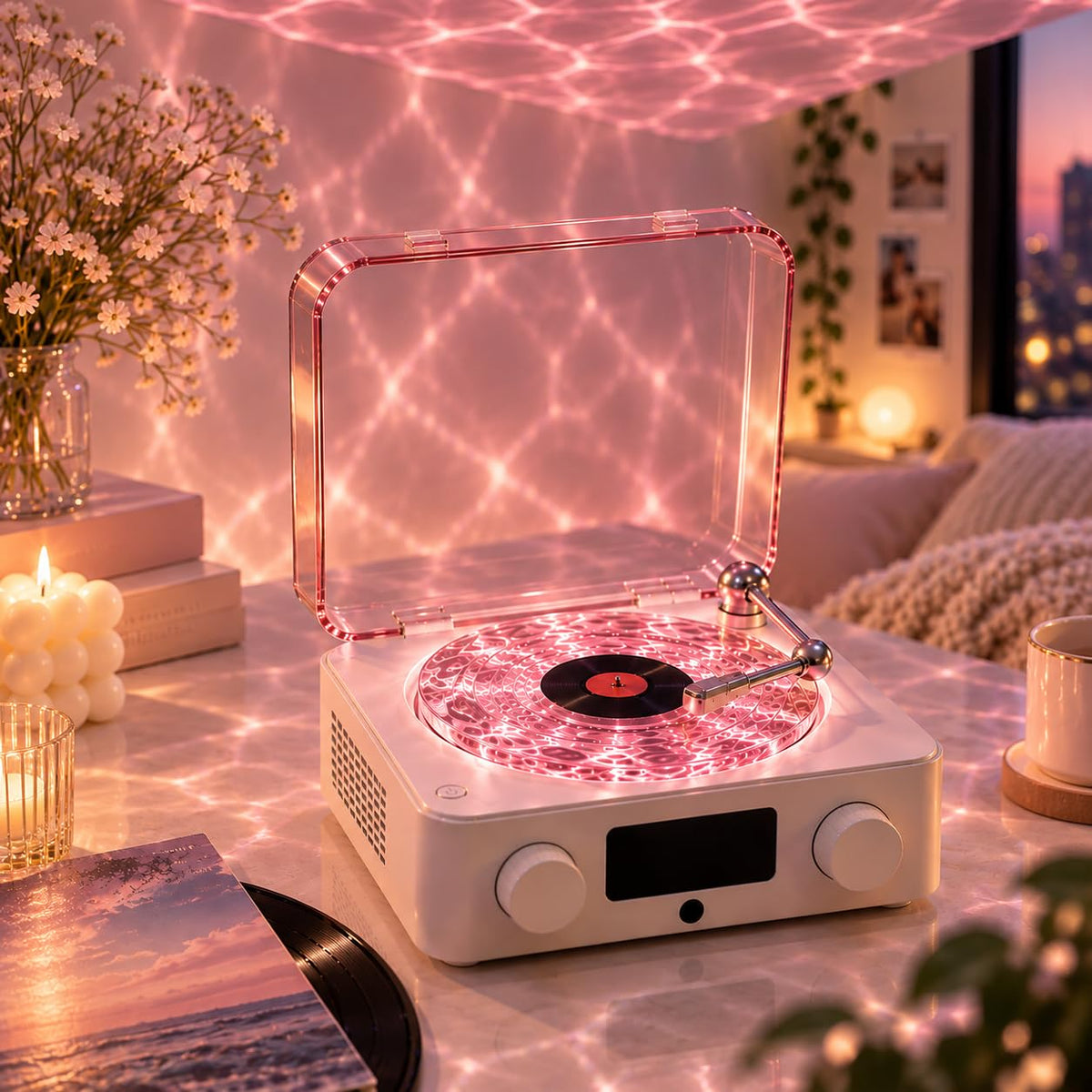 GrooveGlow Vynora — Retro Bluetooth Speaker
