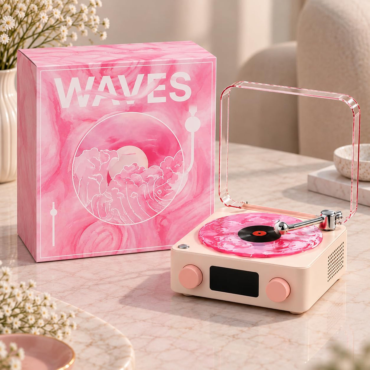 GrooveGlow Vynora — Retro Bluetooth Speaker