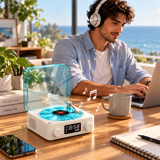 GrooveGlow Vynora — Retro Bluetooth Speaker