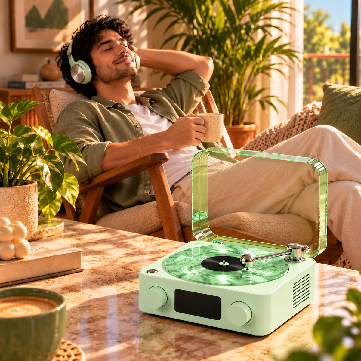GrooveGlow Vynora — Retro Bluetooth Speaker