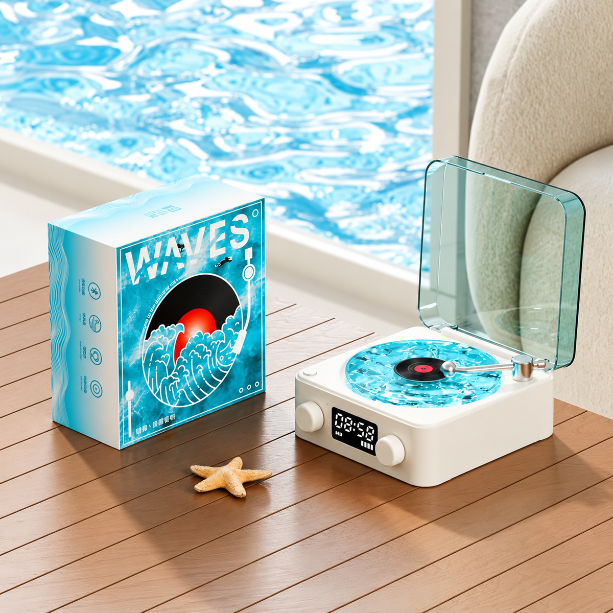 GrooveGlow Vynora — Retro Bluetooth Speaker