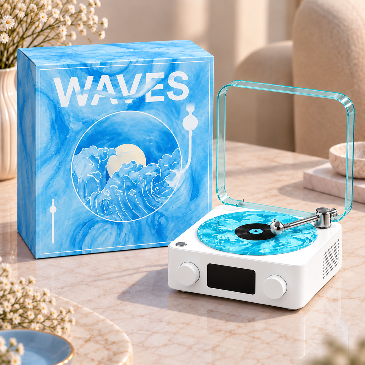 GrooveGlow Vynora — Retro Bluetooth Speaker